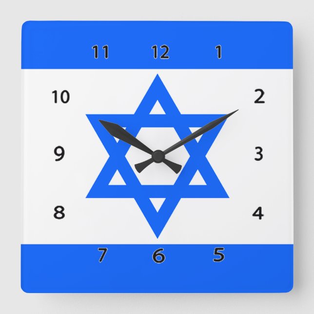 Israel Flag Star of David Wall Clock (Front)