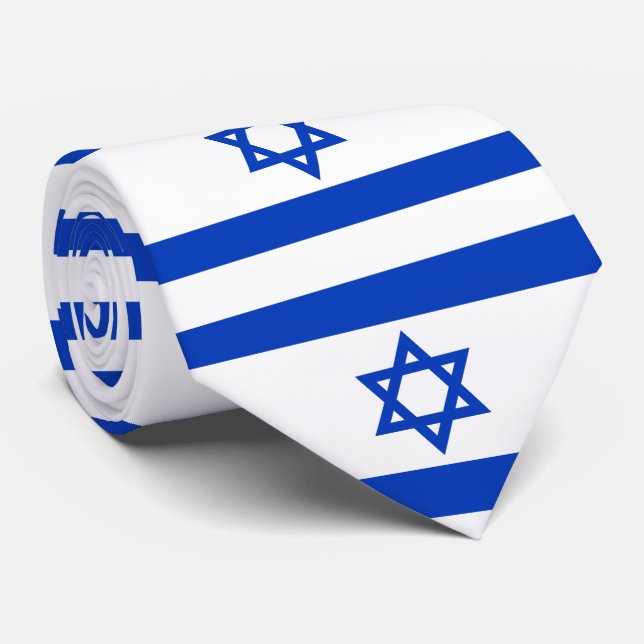 Israel flag tie (Rolled)