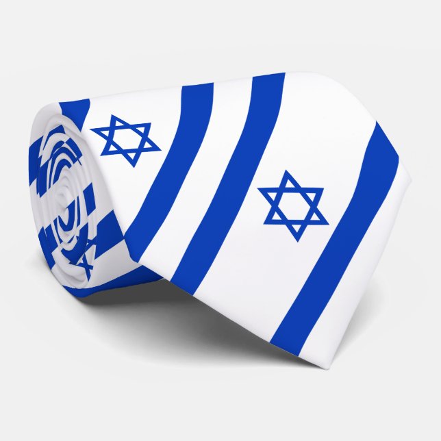 Israel Flag Tie (Rolled)