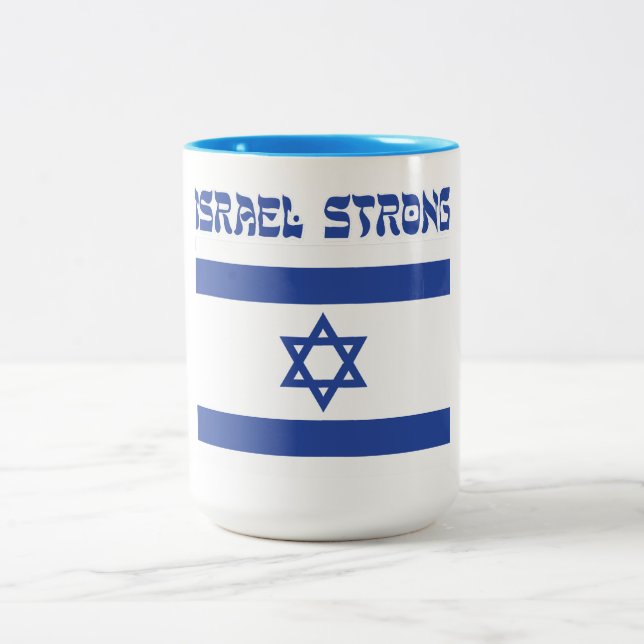 Israel Flag Two-Tone Coffee Mug (Center)