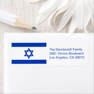 Israel flag white and blue return address