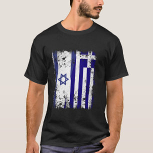 Israel Greece Half Flag Israeli Greek Flag Hellas T-Shirt
