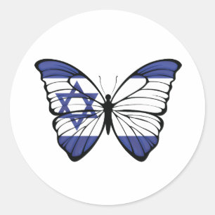 Israel Hypolimnas Butterfly Classic Round Sticker