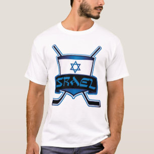 Israel Ice Hockey Customizable Back Print T-Shirt