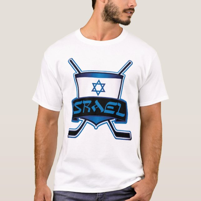 Israel Ice Hockey Customizable Back Print T-Shirt (Front)