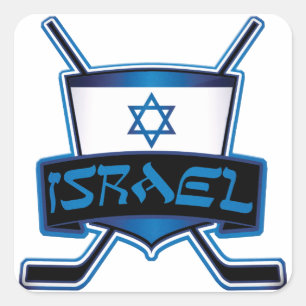 Israel Ice Hockey Flag Square Sticker