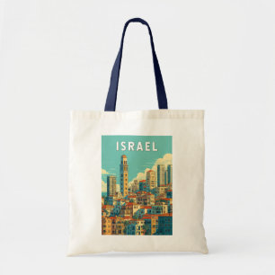 Israel Illustration Travel Art Vintage Tote Bag