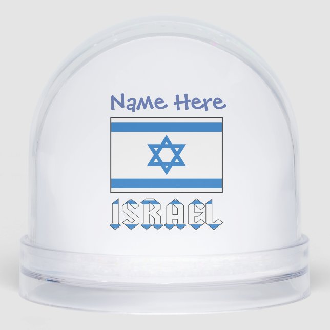 Israel Israeli Flag Blue Personalization  Snowglobe (Front)