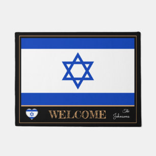 Israel & Israeli Flag house mats/sports Welcome Doormat