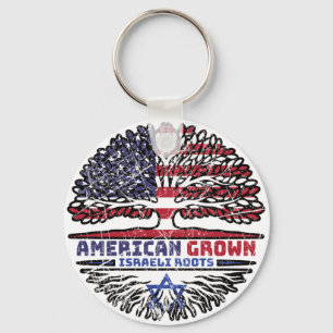 Israel Israeli US American USA United States Tree Keychain
