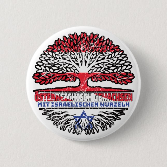 Israel Israelisch Österreichisch Österreich Baum 2 Inch Round Button (Front)