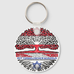 Israel Israelisch Österreichisch Österreich Baum Keychain
