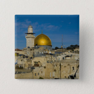 Israel, Jerusalem, Dome of the Rock 2 Inch Square Button