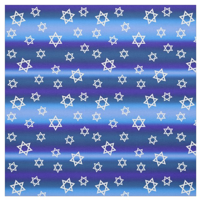 Israel Jewish Star of David on Blue Fabric (Swatch)