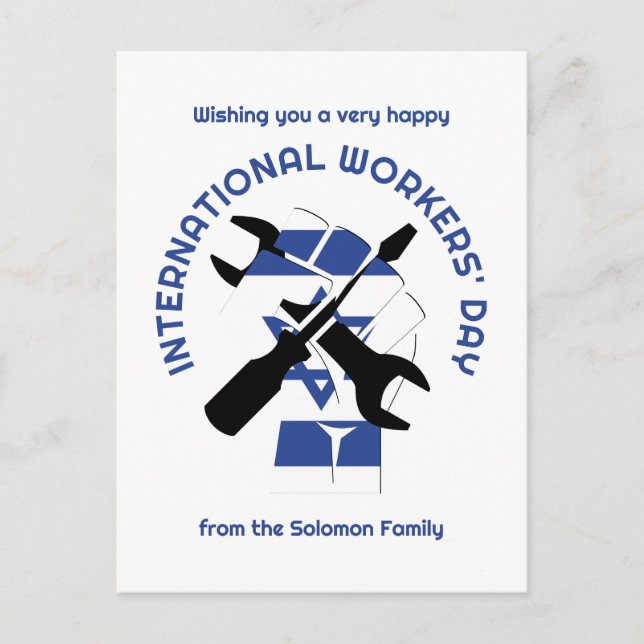 ISRAEL LABOR International Workers DAY  Postcard (Front)