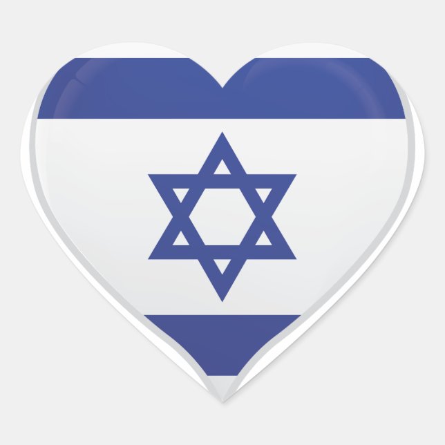 Israel love flag orgueil autocollant coeur (Devant)