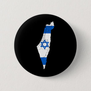 Israel National Flag Distressed Map 2 Inch Round Button