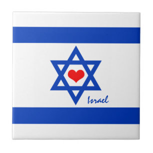 Israel patriots, Red Heart & Israeli flag Tile