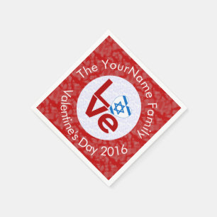 Israel Red LOVE Flag Personalized Napkin