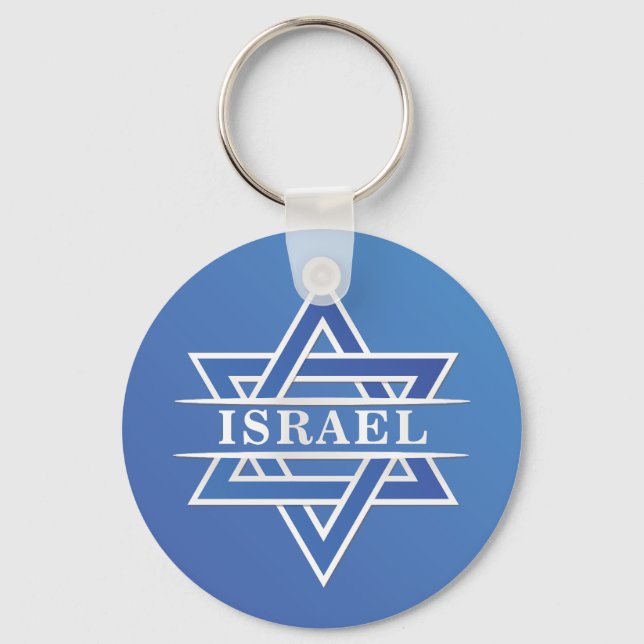 Israel Star Of David Flag Keychain (Front)