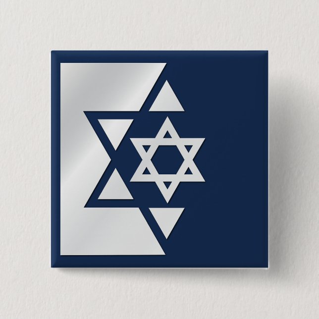 Israel Strong Flag 2 Inch Square Button (Front)