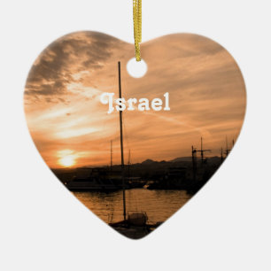 Israel Sunset Ceramic Ornament