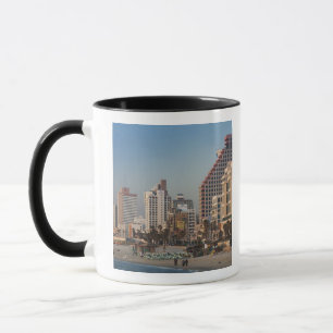 Israel, Tel Aviv, beachfront, hotels, dusk Mug
