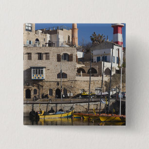 Israel, Tel Aviv, Jaffa, Jaffa Old Port 2 Inch Square Button