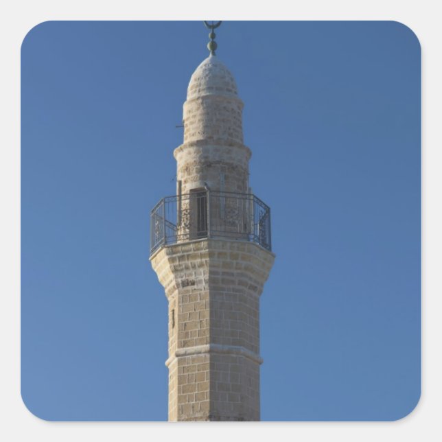 Israel, Tel Aviv, Jaffa, mosque minaret Square Sticker (Front)