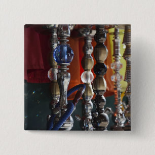 Israel, Tel Aviv, Jaffa, sheesha water pipes 2 Inch Square Button