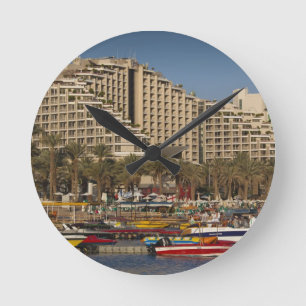 Israel, The Negev, Eilat, Red Sea beachfront 3 Round Clock