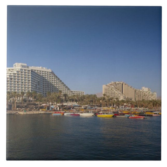 Israel, The Negev, Eilat, Red Sea beachfront Tile (Front)