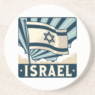 Israel Vintage Travel Poster Coaster