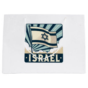 Israel Vintage Travel Poster Large Gift Bag