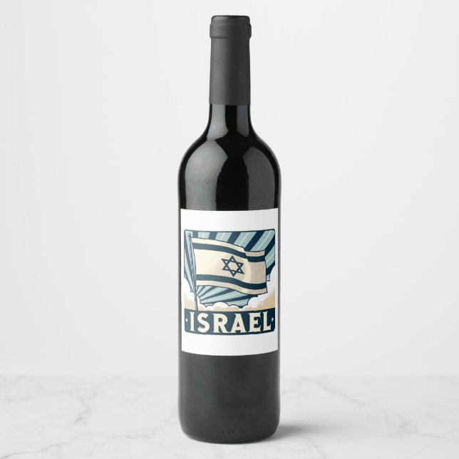 Israel  Vintage Travel Poster Wine Label (Front)