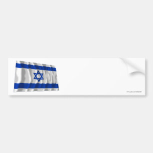 Israel Waving Flag Bumper Sticker