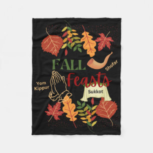 Israel Yisrael Fall Feasts Shofar Sukkot Yom Kippu Fleece Blanket