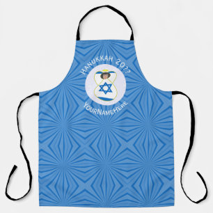 Israeli Angel Hanukkah Flag Blue Personalized Apron