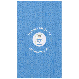Israeli Angel Hanukkah Flag Personalized Tableclo Tablecloth