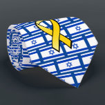 Israeli Flag Bring Them Home Free the Hostages Tie<br><div class="desc">This neck tie shows your love for Israel featuring the Israeli flag and yellow ribbons symbolizing Bring Them Home for the Israeli hostages held in Gaza..</div>