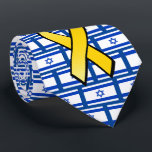 Israeli Flag Bring Them Home Free the Hostages Tie<br><div class="desc">This neck tie shows your love for Israel featuring the Israeli flag and yellow ribbons symbolizing Bring Them Home for the Israeli hostages held in Gaza..</div>