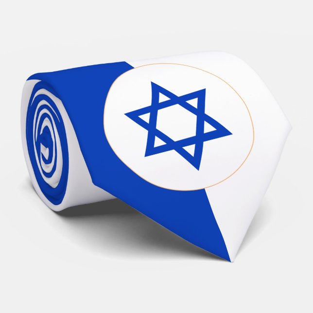 Israeli Flag & Israel business, patriot / fashion Tie (Rolled)