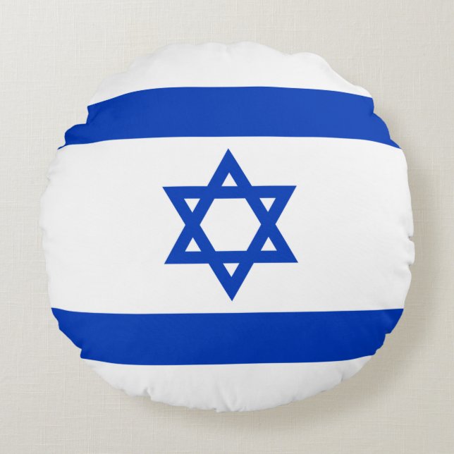 Israeli Flag (Israel) Round Pillow (Front)