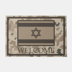 Israeli Flag On Desert Camo - Welcome Doormat