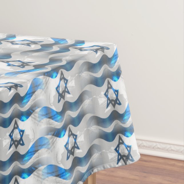 Israeli Flag Tablecloth (In Situ)