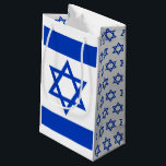 Israeli Flag with star of David, Patriots SM Small Gift Bag<br><div class="desc">Israeli Flag styled patriotic gift bag featuring star of David & Israel - love my country, weddings, hanukkah, birthday gifts for national patriots / sports fans. Other sizes available in separate design</div>