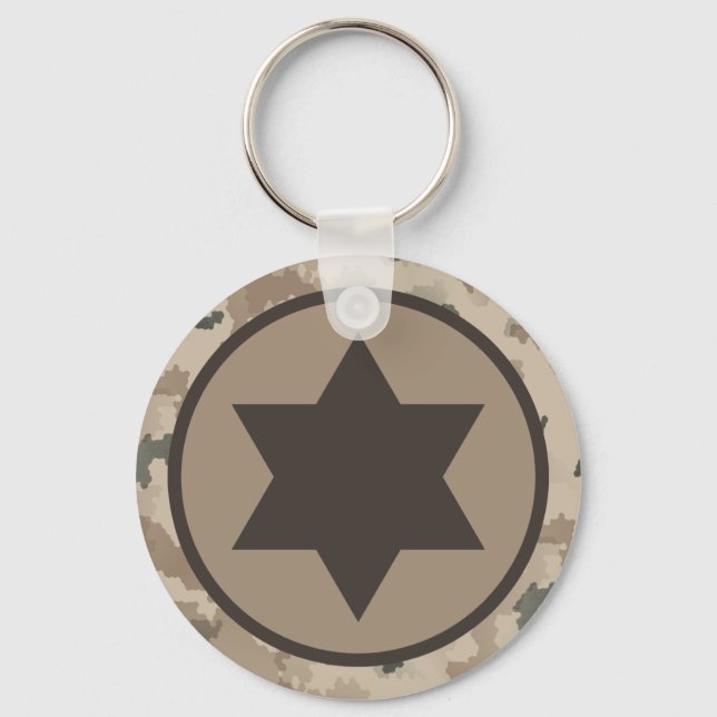 Israeli IAF Star of David Roundel - Desert Keychain (Front)