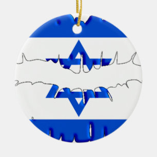 Israeli Kiss Ceramic Ornament