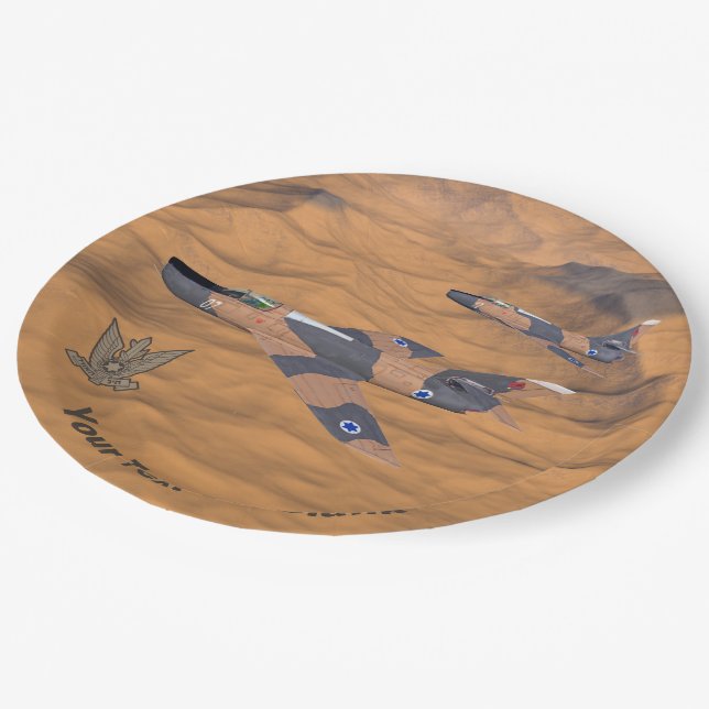 Israeli Super Mystères Over The Desert Paper Plate (Angled)