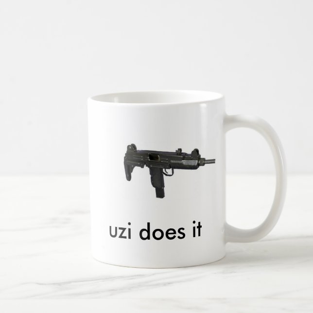 israeli-UZI-9mm, uzi does it Coffee Mug (Right)